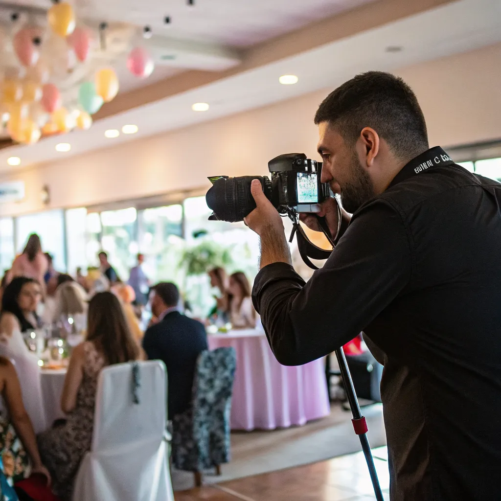 Professional event photographer capturing a live event